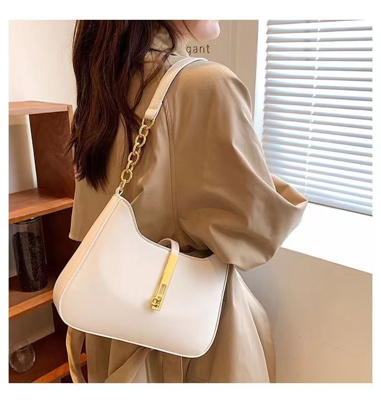 ZllKl High Sense Light Luxury and Simplicity Chain Women's Bag New Commuter Spring Large Capacity Bag Sense Fashion Shoulder Bag