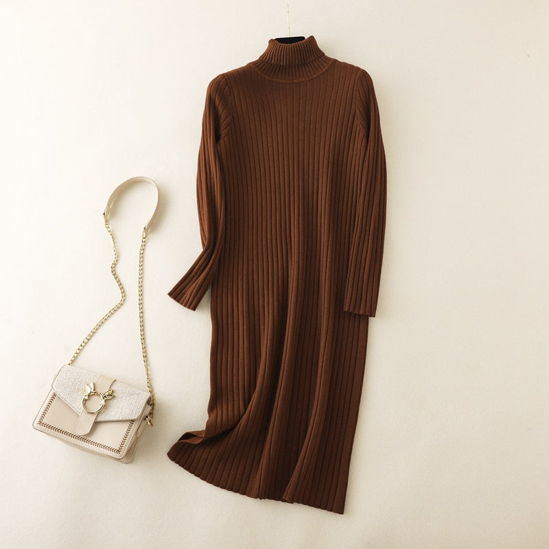 ZllKl High-necked medium and long sweater skirt women's bottoming shirt New new autumn and winter with knitted dress over the knee