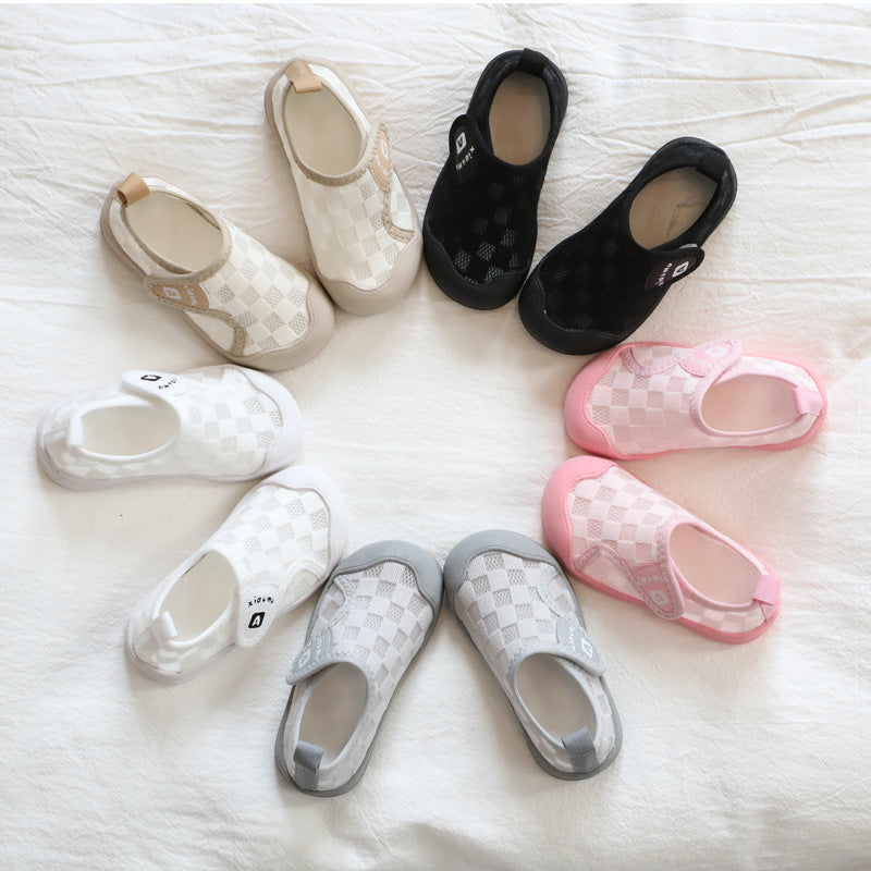 ZllKl Girls' White Shoes Baby Boy Mesh Surface Shoes Breathable Mesh Children Sneaker Baby Cloth Shoes Soft Bottom Little Kids' Casual Shoes Summer