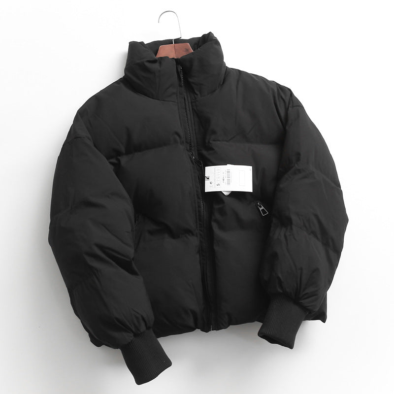 Spain dan~ winter new product lazy wind loose thickened warm stand neck fluffy bread clothes cotton coat women