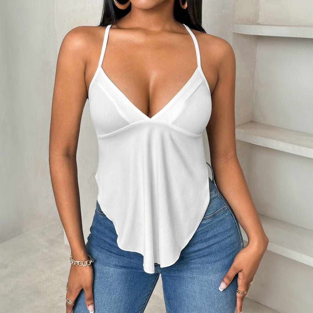 New women's clothing spring and summer new sexy sling vest backless design niche slim top