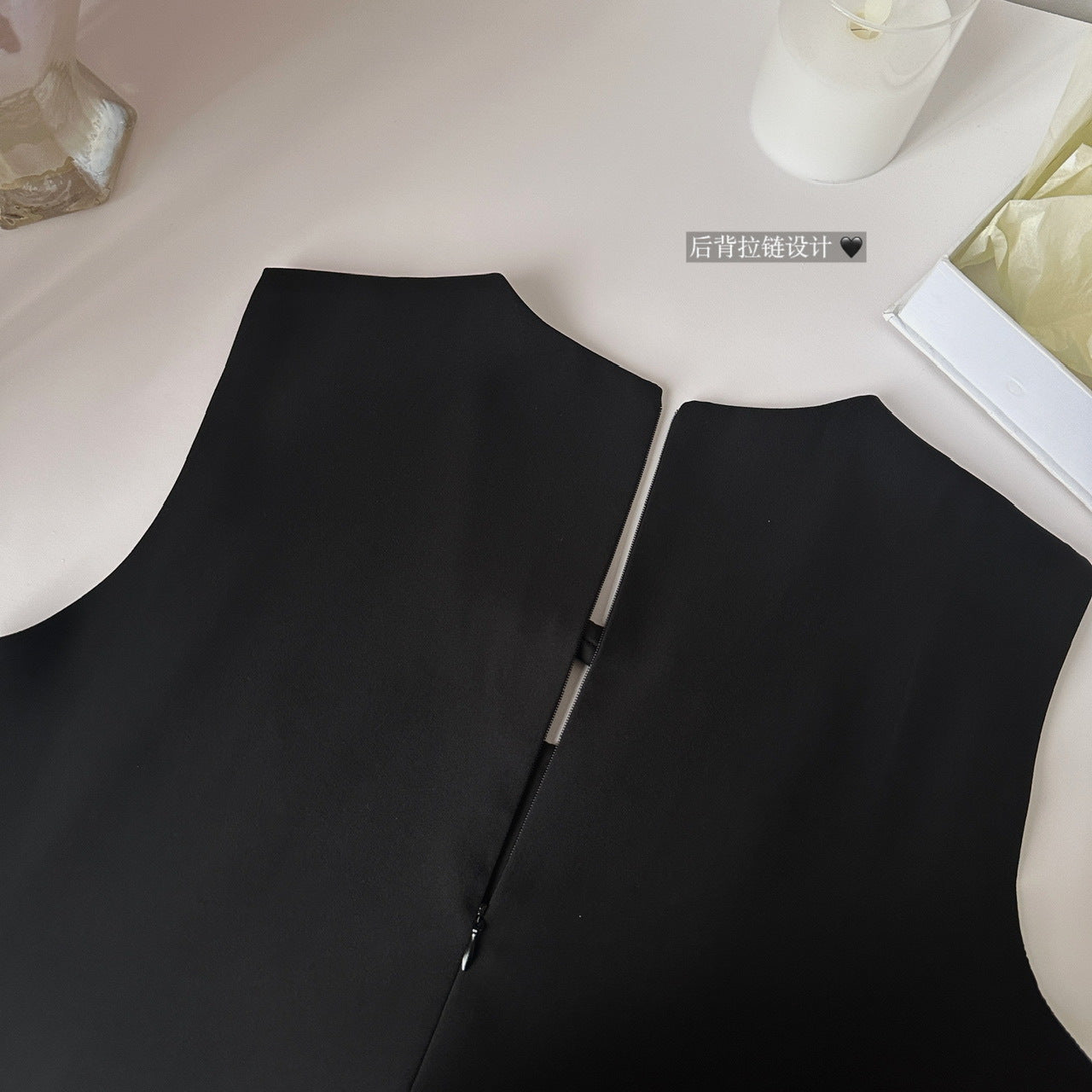 ZllKl Guangzhou Thirteen Lines Female Miao Series Black Dress Twill Suiting Stitching Design Butterfly Black Dress M124