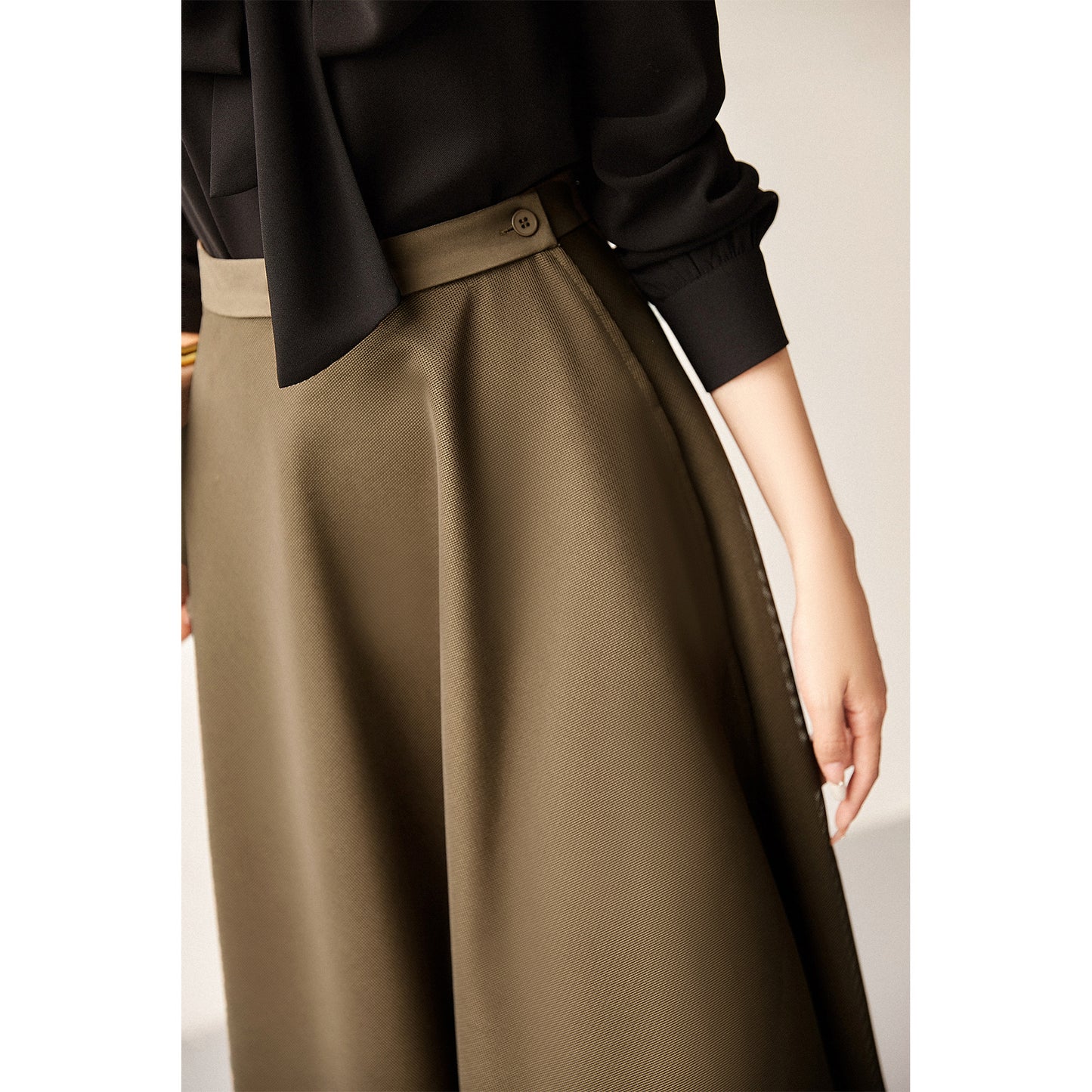 2025 Design high-waisted skirt, wrapped double-layer medium and long spring and summer new women's skirt