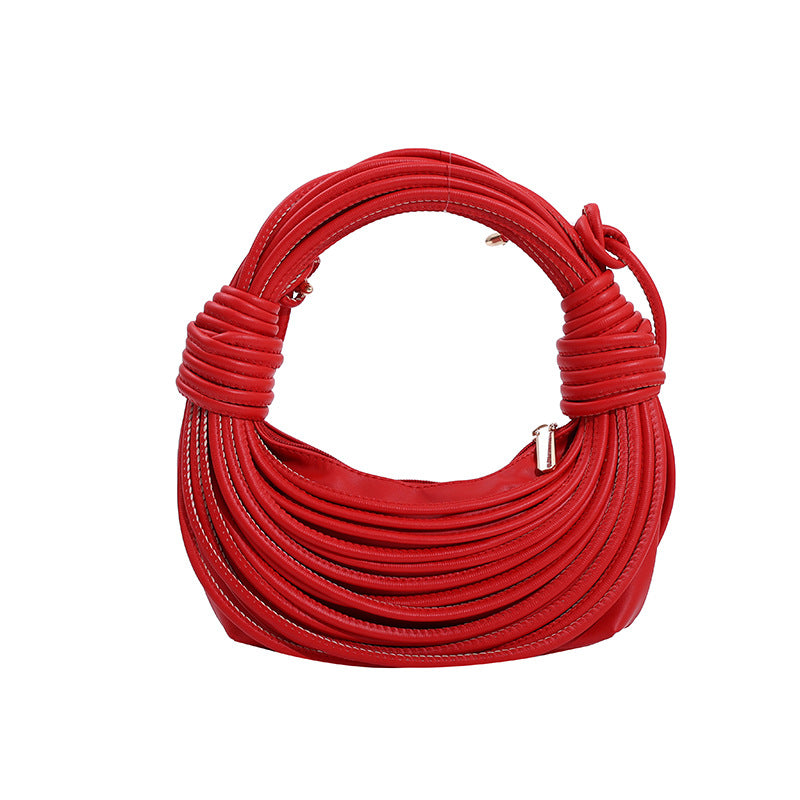 ZllKl Personalized Creative Bag Women's Bag 2022 Summer New Fashion Thread Bundle Woven Knotted Women's Shoulder Crossbody Tote