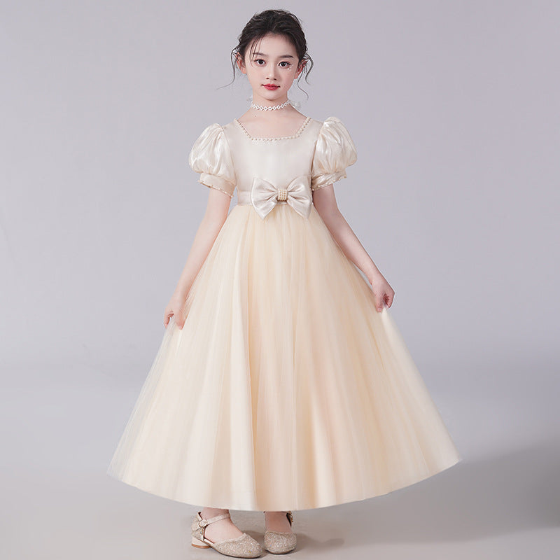 ZllKl Children's Dress Princess Dress Children's Summer Clothing Western Style Little Girl Birthday Catwalk Costume for Piano Performance Girl Dress