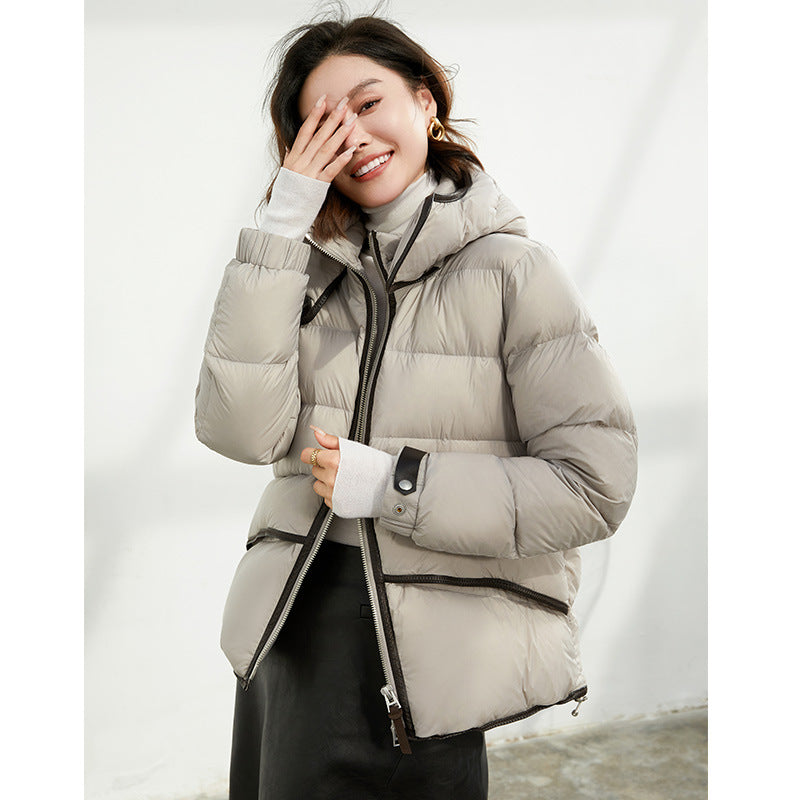 90 white duck down jacket super thick cold-resistant women's design sense 2025 winter Korean version small short Northeast coat