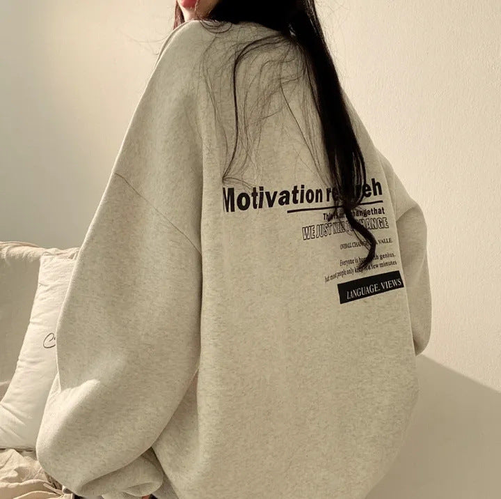 ZLLKL 2025 Sweater women's 2025n oversize large size loose trendy brand pack fleece thickened new women's spring autumn and winter thin