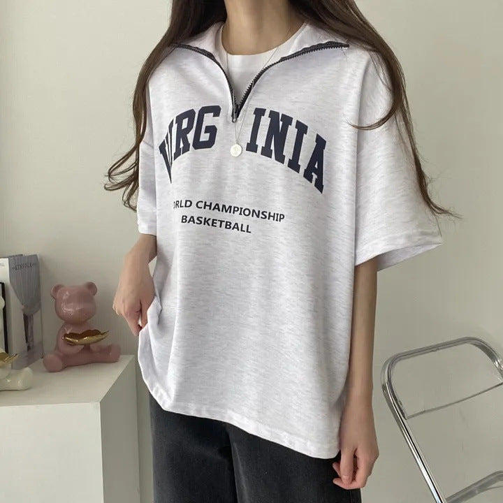 ZllKl Manufacturer Internet celebrity unique chic loose Korean version top T-shirt women's short sleeve design summer New new pull