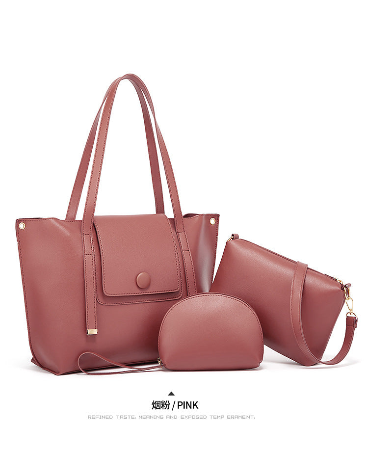 ZLLKL 2025popular new women's bag retro shoulder handbag new large-capacity fashion oblique span three sets of mother and child bags