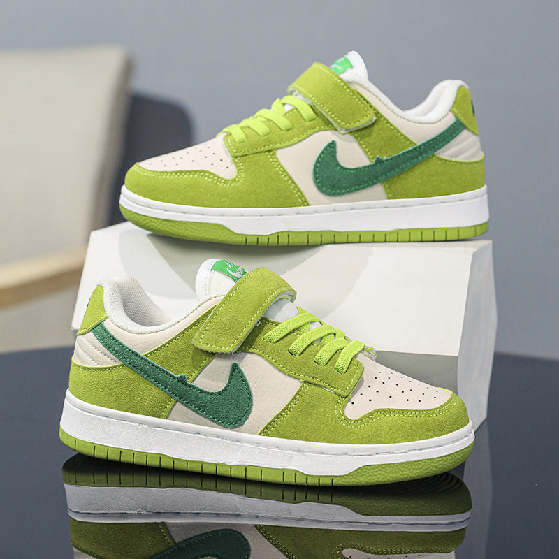 ZllKl Green Apple Children's Shoes AJ Children's Shoes Boys Spring New Panda Black and White Sneaker Boys and Girls Dunk Board Shoes