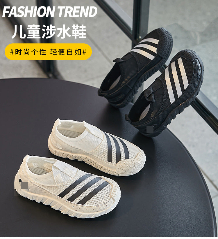 ZllKl Spring New Children's Mesh Breathable Wading Shoes Boys Lightweight Soft Sole Sneaker Boys Upstream Shoes
