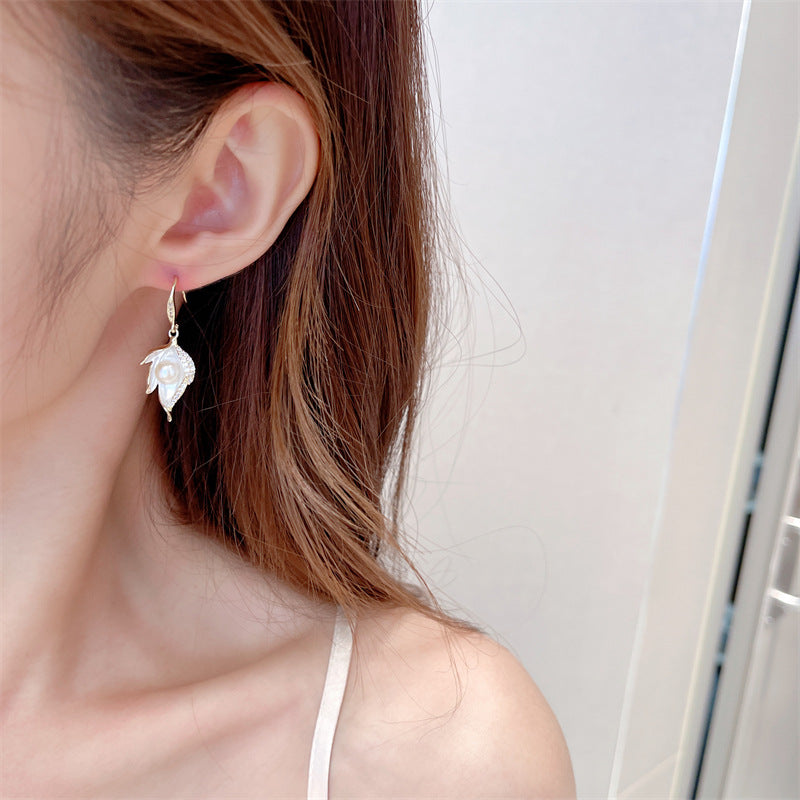 2025 S925 silver needle flower series earrings niche design earrings Korean version super fairy simple temperament camellia stud earrings
