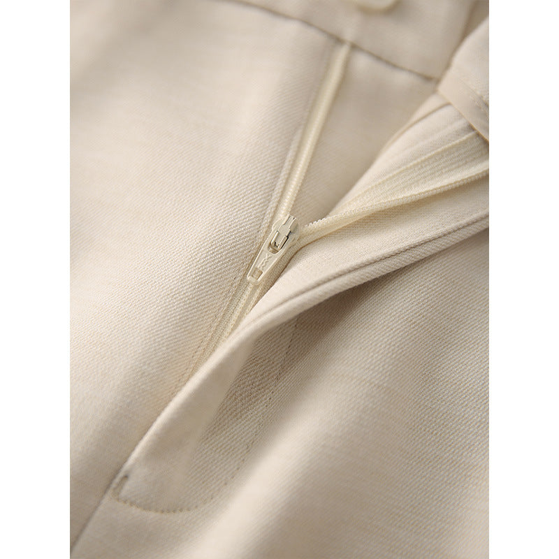 2025 Temperament split skirt, high waist fashion skirt spring and autumn new women's clothing, medium and long white skirt