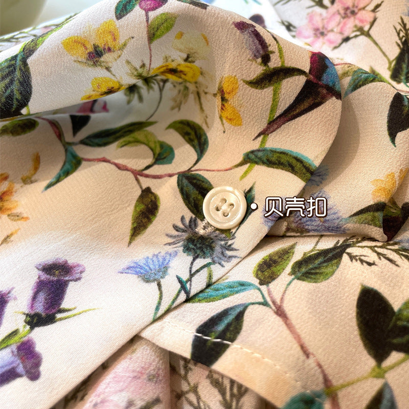 Silk shirt women's spring and summer popular mulberry silk design sense niche top outside wear temperament fashion shirt