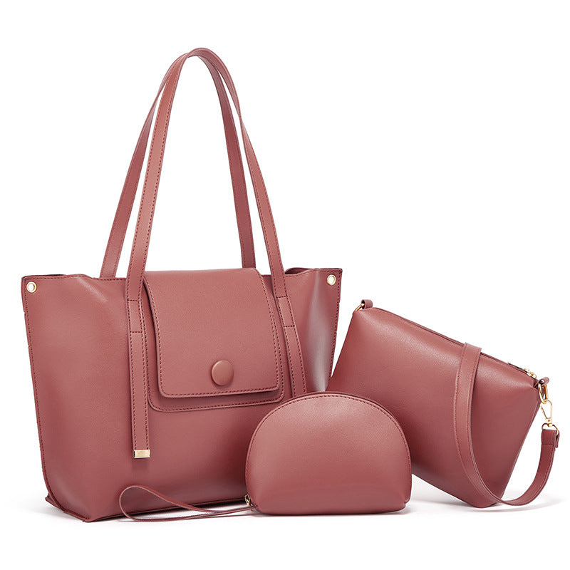 ZLLKL 2025popular new women's bag retro shoulder handbag new large-capacity fashion oblique span three sets of mother and child bags
