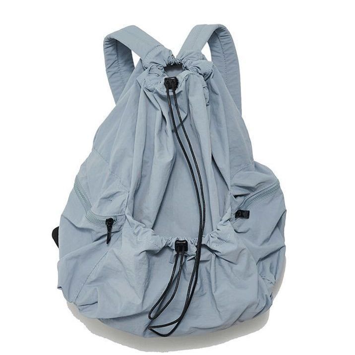 Cross-Border New South Korea Niche Student Nylon Backpack Schoolbag Female Large Capacity Travel Drawstring Backpack