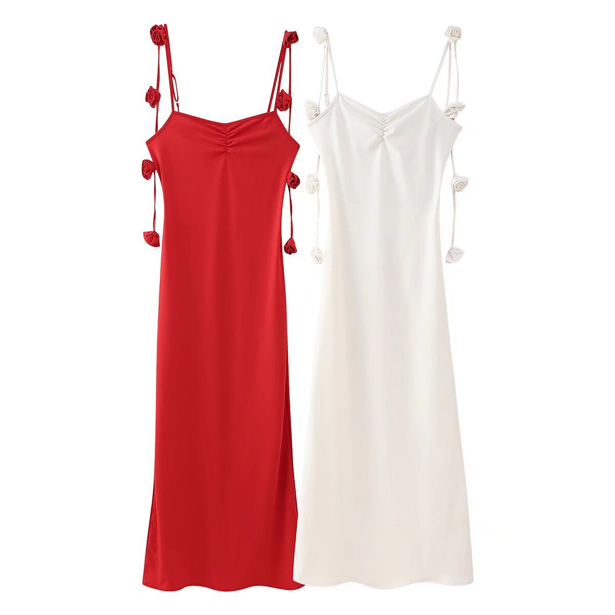Women's Clothing 2025 Spring and Summer New European and American Style Fashion Ins Sexy Backless Flower Decorative Sling Dress