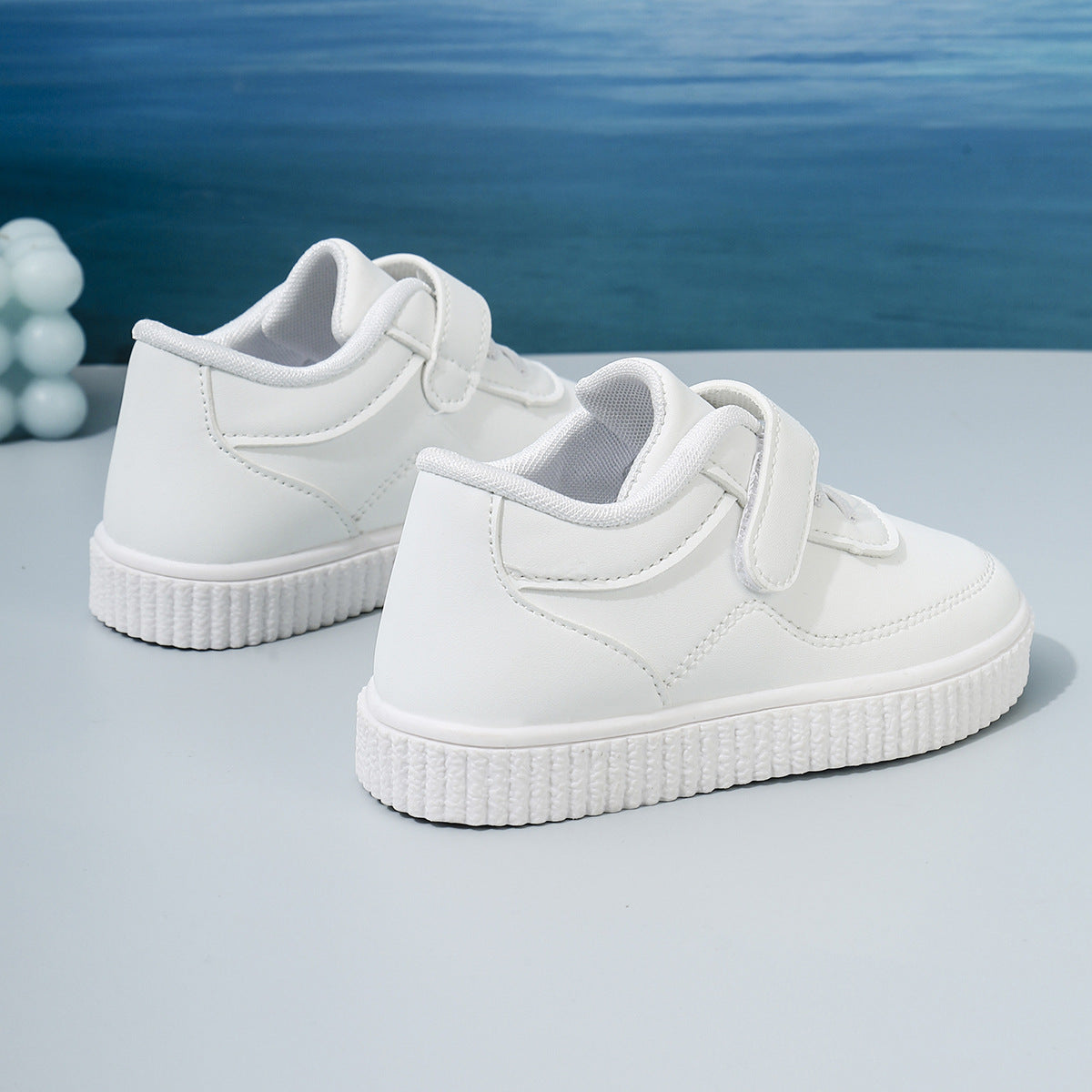 ZllKl Spring and Autumn Single-Layer Shoes Cross-Border White Soft Bottom Toddler Shoes for Children's Shoes Children's Baby Leather Sports White Shoes All Year round