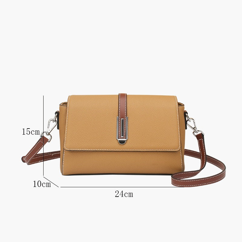 Small square bag women's messenger high-end leather women's bag casual versatile TOGO cowhide shoulder bag fashion small bag 9806