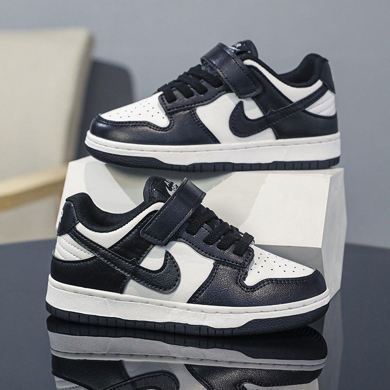 ZllKl Green Apple Children's Shoes AJ Children's Shoes Boys Spring New Panda Black and White Sneaker Boys and Girls Dunk Board Shoes