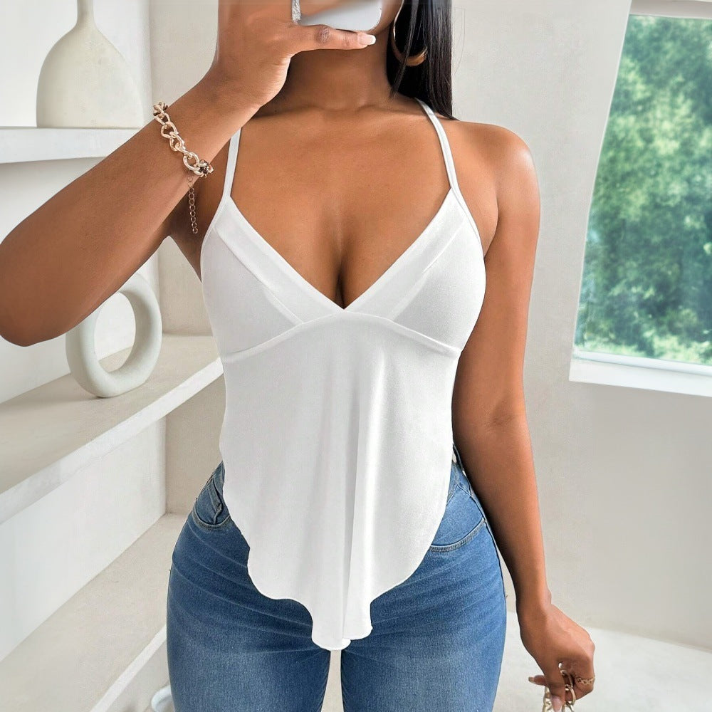 New women's clothing spring and summer new sexy sling vest backless design niche slim top