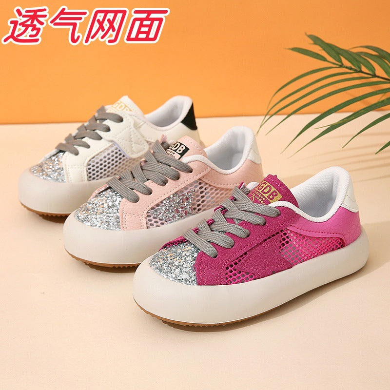 ZllKl Girls Low-Top Sneakers Autumn New Fashion Children's Casual Pumps Little Girl Soft Bottom Non-Slip Sneaker