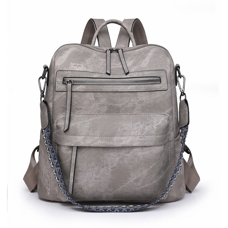 2025 backpack bags backpack women's PU soft leather versatile large-capacity dual-purpose shoulder bag Mommy backpack