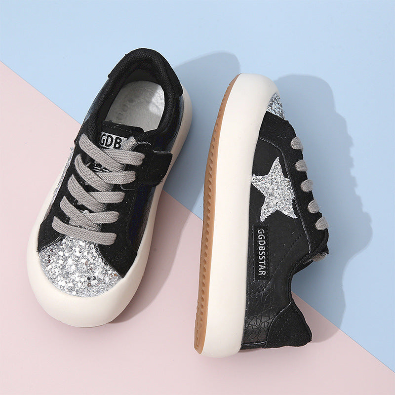 ZllKl Girls Low-Top Sneakers Autumn New Fashion Children's Casual Pumps Little Girl Soft Bottom Non-Slip Sneaker