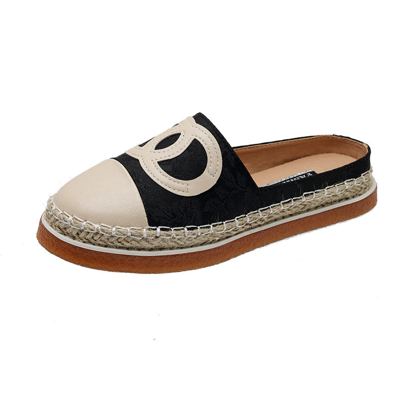 ZllKl Fisherman Shoes Women's Summer Korean Style Versatile Flat Toe Box Cloth Shoes Women's Outer Wear Flat Internet-Famous Slip-on Shoes Tide