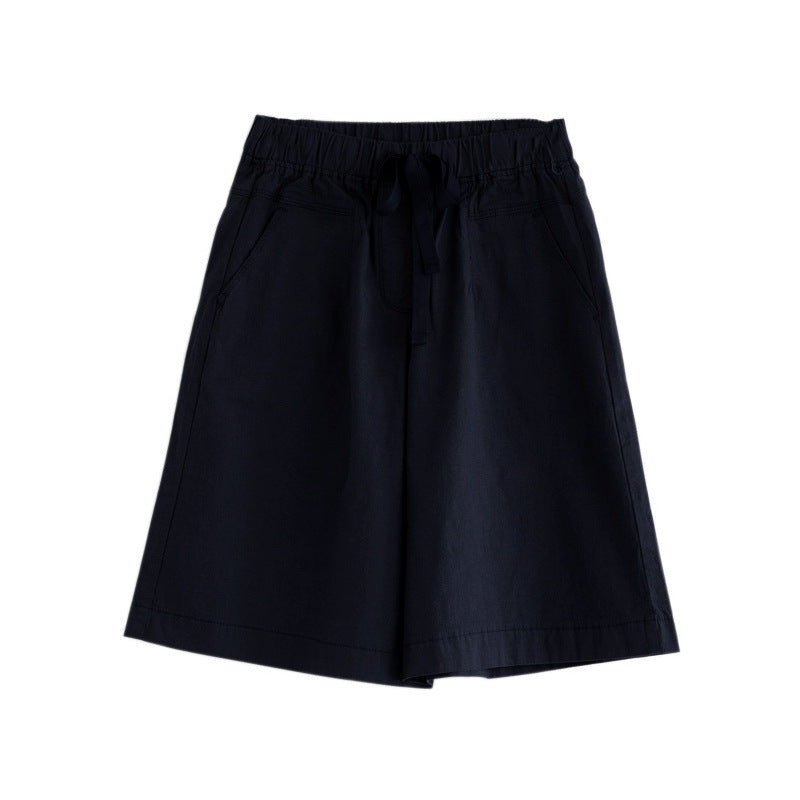 ZllKl Cotton Shorts Women's Loose Shorts Summer Thin High Waist 100.00kg plus Size Casual Pants Women's Wide Leg Slimming Middle Pants
