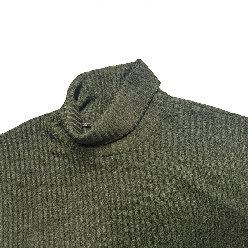 ZLLKL 2025 New men's sweater autumn and winter turtleneck warm bottoming shirt, Popular trade men's long-sleeved t-shirt knitted sweater