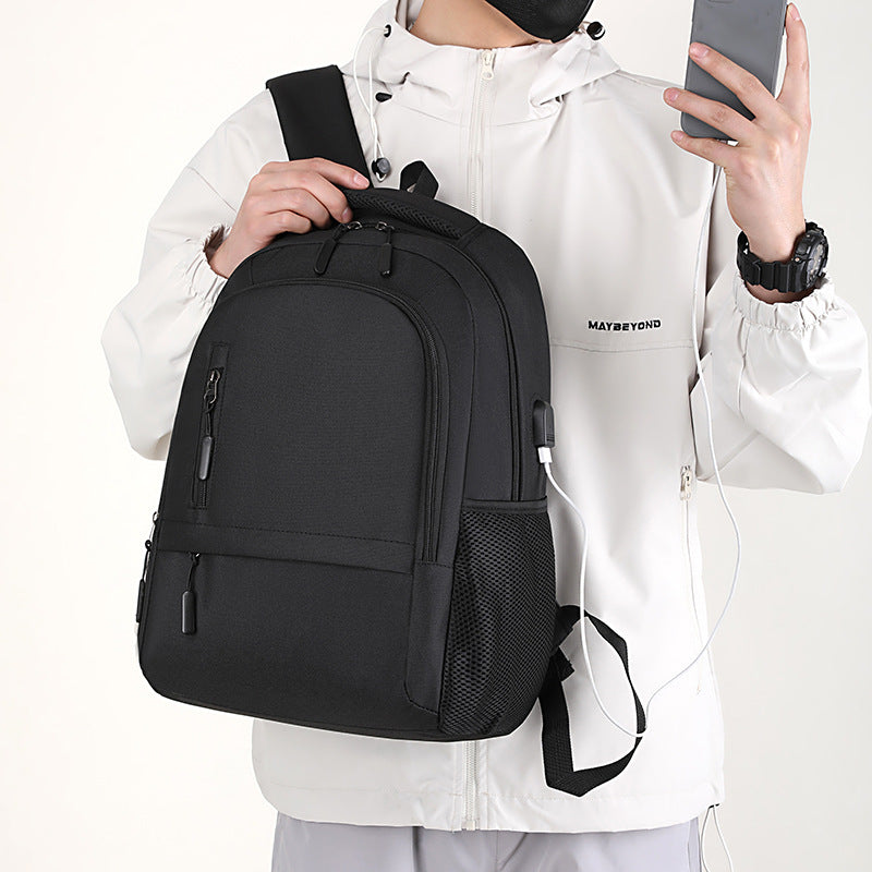 Backpack Men's Cross-Border Backpack Simple Fashion Student Schoolbag Backpack Computer Bag New Printed Logo
