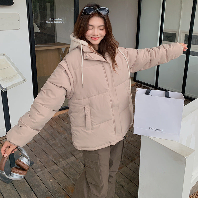 European and American live-sleeved down cotton clothes women's short 2025 autumn and winter new thickened bread clothes two wear cotton clothes vest jacket