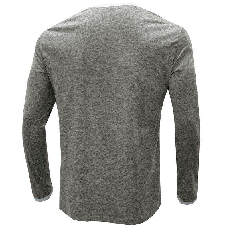 ZLLKL 2025 men's clothing Henry shirt autumn and winter men's long-sleeved t-shirt Popular trade men's t-shirt short-sleeved top clothing wholesale
