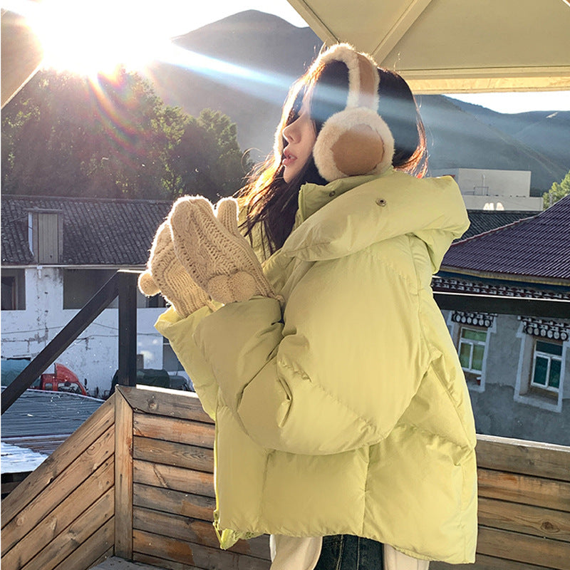 2023 winter new European and American fashion bread down cotton clothes women's thickened loose small short cotton coat