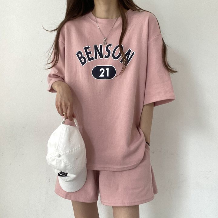 ZllKl 100% cotton-containing 2025 trade suit women's clothing large size two-piece set summer fashion casual sportswear short-sleeved shorts 3 colors