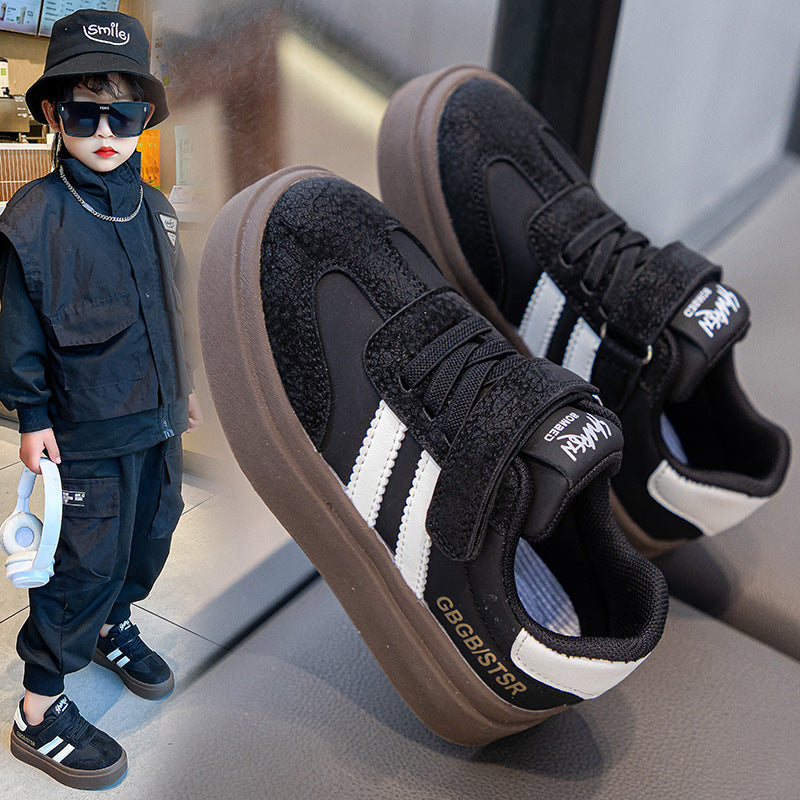 ZllKl Children's Sneaker Spring and Autumn New Boy Versatile Non-Slip Breathable Student Sneakers Girls' Soft Bottom German Training Shoes