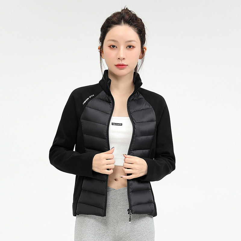 LuLu same winter new trendy brand new national standard 90 duck down outdoor sports stand-up collar down jacket women's short light and thin