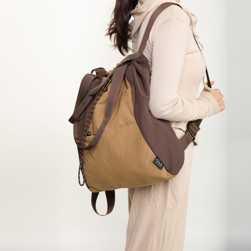 Cross-Border Bag New Nylon Backpack Women's Contrast Color Yoga Sports Bag Large Capacity Handbag Bags