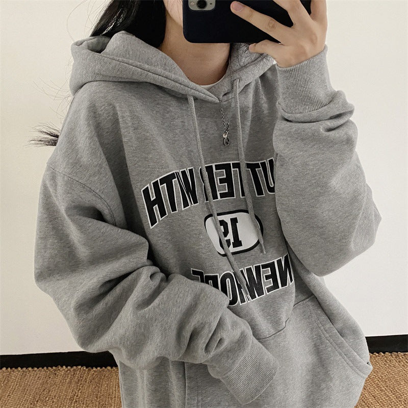 ZLLKL 2025 Wholesale Korean version hooded sweater women's women's clothing loose autumn and winter thickened fleece jacket large size top thin