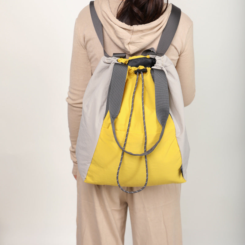 Cross-Border Bag New Nylon Backpack Women's Contrast Color Yoga Sports Bag Large Capacity Handbag Bags