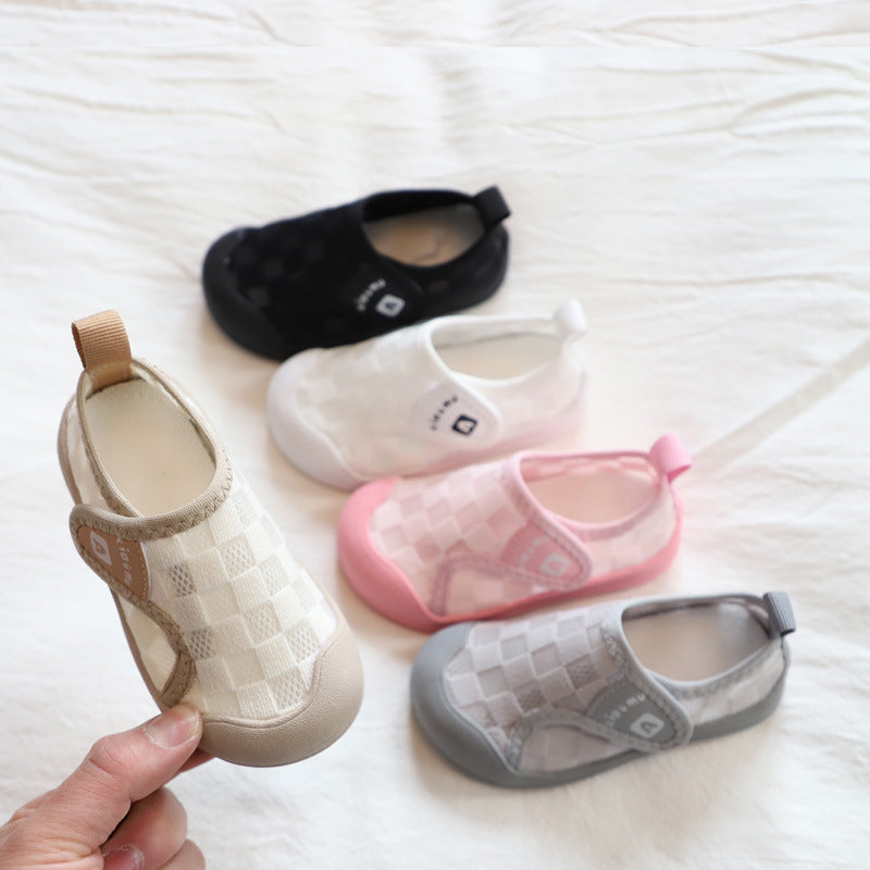 ZllKl Girls' White Shoes Baby Boy Mesh Surface Shoes Breathable Mesh Children Sneaker Baby Cloth Shoes Soft Bottom Little Kids' Casual Shoes Summer