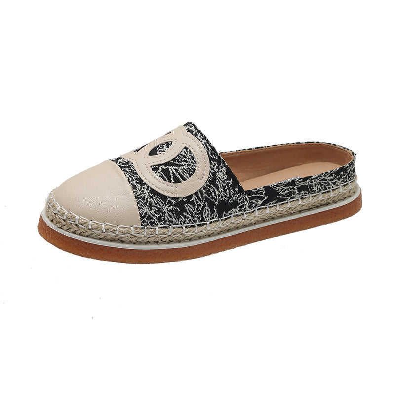 ZllKl Fisherman Shoes Women's Summer Korean Style Versatile Flat Toe Box Cloth Shoes Women's Outer Wear Flat Internet-Famous Slip-on Shoes Tide