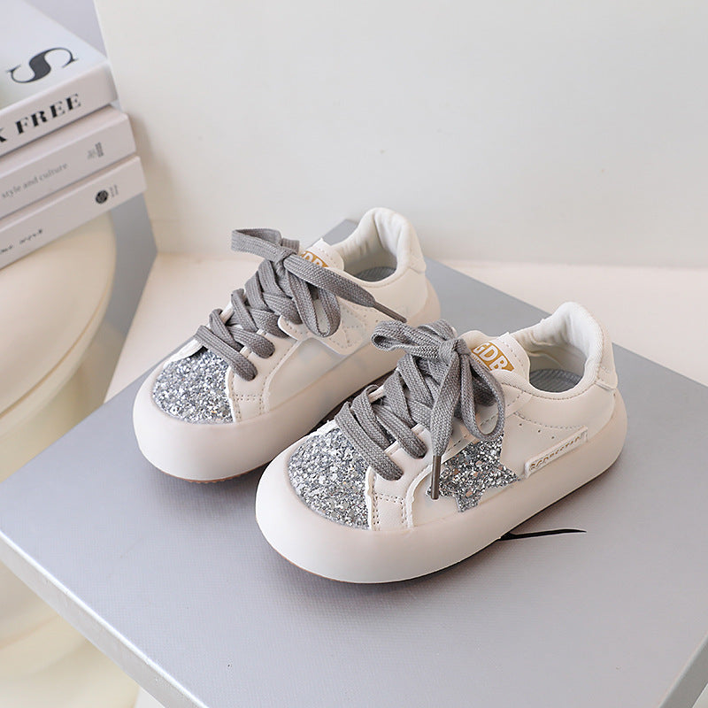 ZllKl Girls Low-Top Sneakers Autumn New Fashion Children's Casual Pumps Little Girl Soft Bottom Non-Slip Sneaker