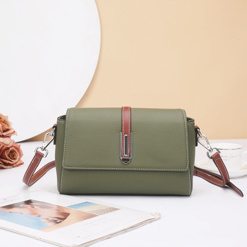 Small square bag women's messenger high-end leather women's bag casual versatile TOGO cowhide shoulder bag fashion small bag 9806