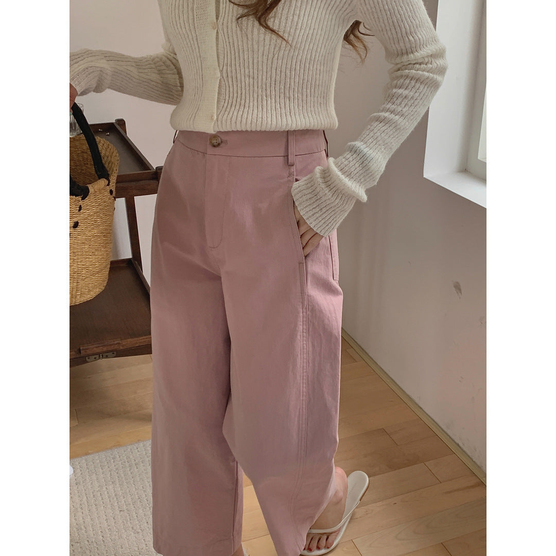 ZllKl Gagd Japanese Yamamoto Pants Casual Pants Women's All-Match Multicolor Loose Straight Small Cropped Grandma's Pants Spring