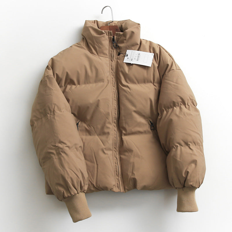Spain dan~ winter new product lazy wind loose thickened warm stand neck fluffy bread clothes cotton coat women