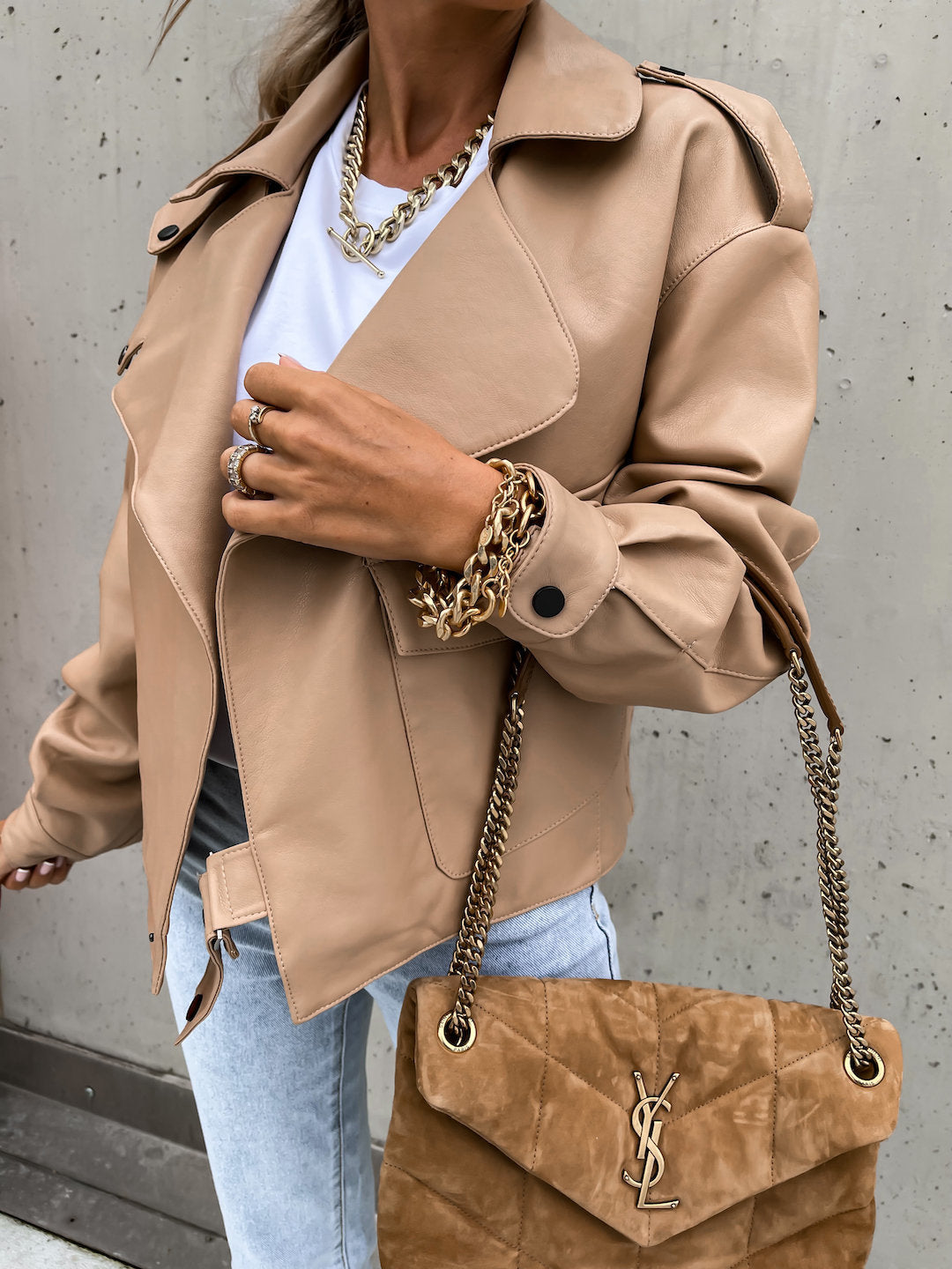 Cross-border New Europe and the United States wish foreign trade women's clothing new autumn and winter PU leather top jacket loose