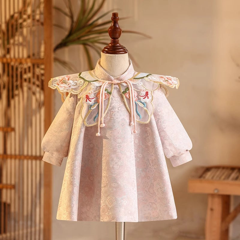 ZllKl Chinese Style One Year Old Celebration Dress Baby Girl New Girl Birthday Banquet Zhuazhou Tang Suit National Style Baby Girl Crown Clothes Spring and Summer