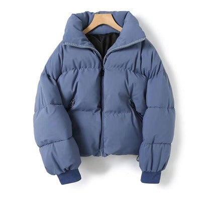 Spain dan~ winter new product lazy wind loose thickened warm stand neck fluffy bread clothes cotton coat women